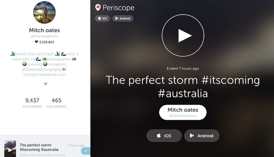 Periscope debuts web profiles for users