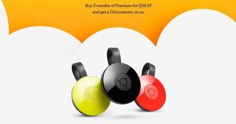 Spotify is giving away Chromecasts with a 3-month Premium subscription