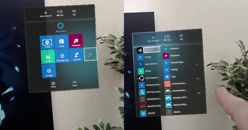 leaked hololens app video reveals start menu for ar slashgear windows hololens