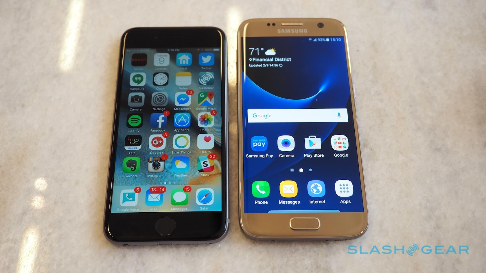 Onophoudelijk Maryanne Jones Fraude Galaxy S7 vs iPhone 6S: basic war of looks - SlashGear