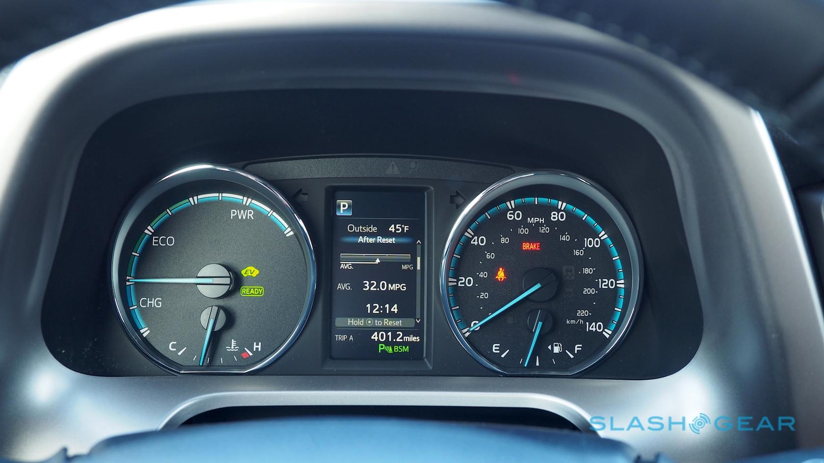2016 Toyota Rav4 Hybrid Review Slashgear The Bank Of Ons And Toggle Switches For Things Like Ev Mode Heated Seats Are Lower Down Than I D Prefer It Ll Take Some Getting Used To Before
