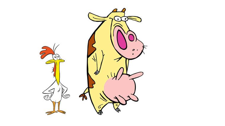 Cow and chicken anime