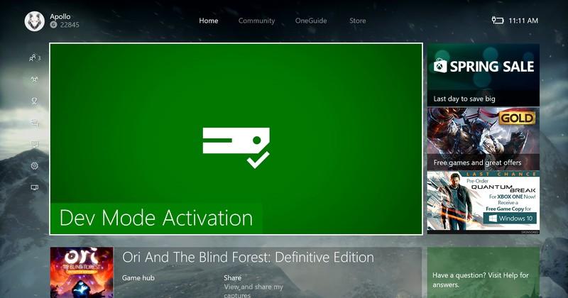 Every Xbox One is now a dev kit, if you want it to be