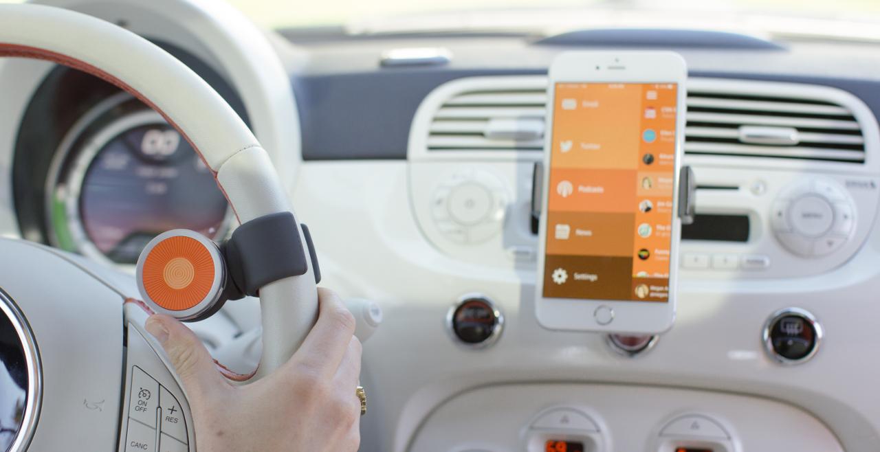 O6 Mounted on Steering Wheel with Companion App
