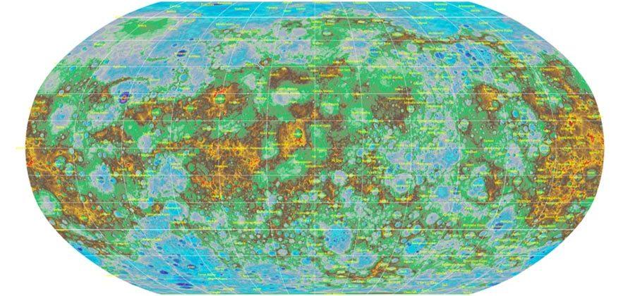 USGS releases first ever global topographical map of Mercury