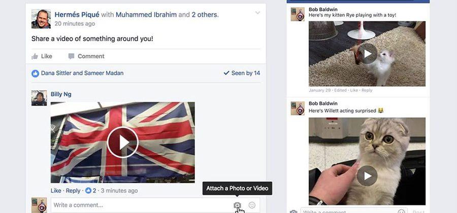 Facebook now allows videos posted in comments - SlashGear