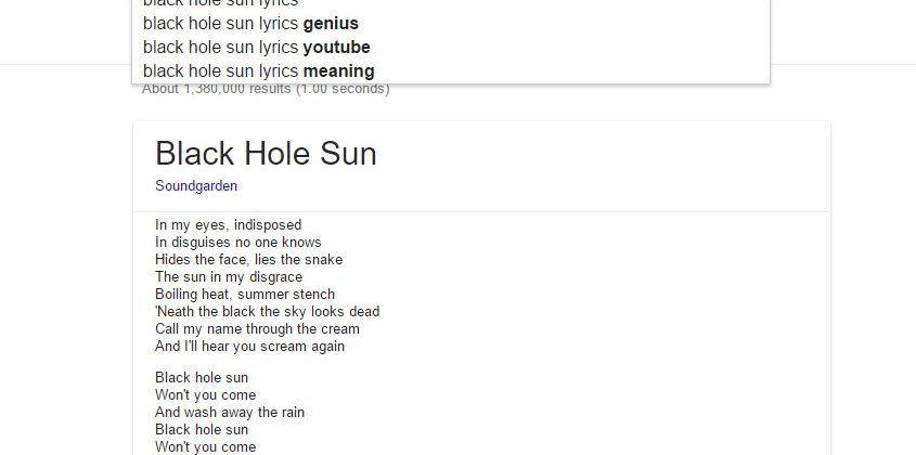 Black Hole Sun Lyrics