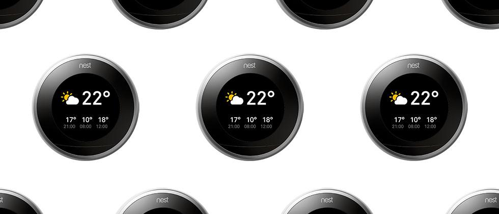 Nest update shows current temp and weather forecast