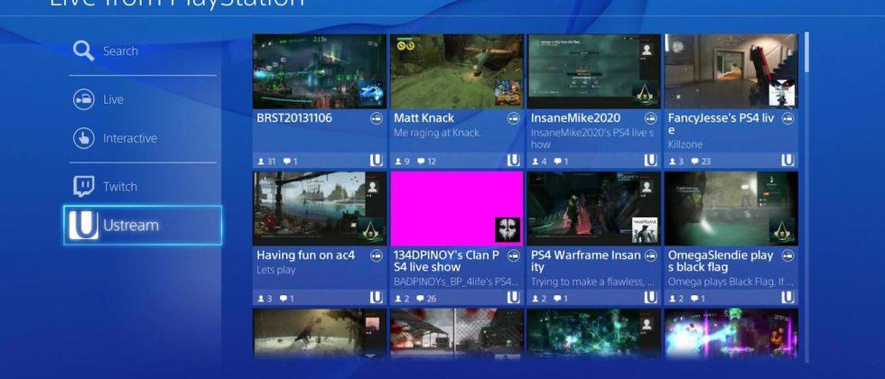 PlayStation 4 drops Ustream as live-streaming broadcast option