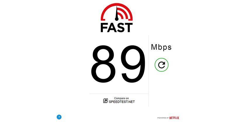 fast.com internet speed test