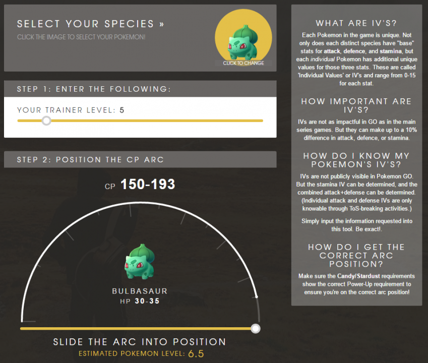 pokemon go iv calculator pokemon go iv calculator