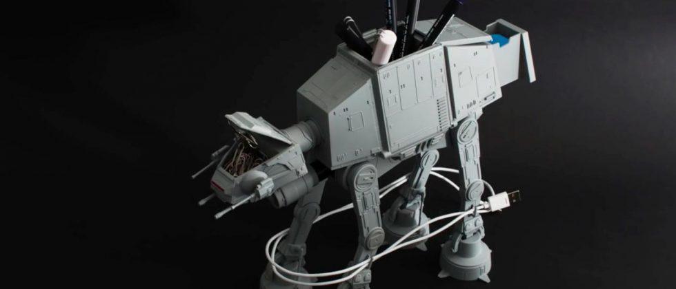 Mini AT-AT Walker stores your pens, cables, and office supplies