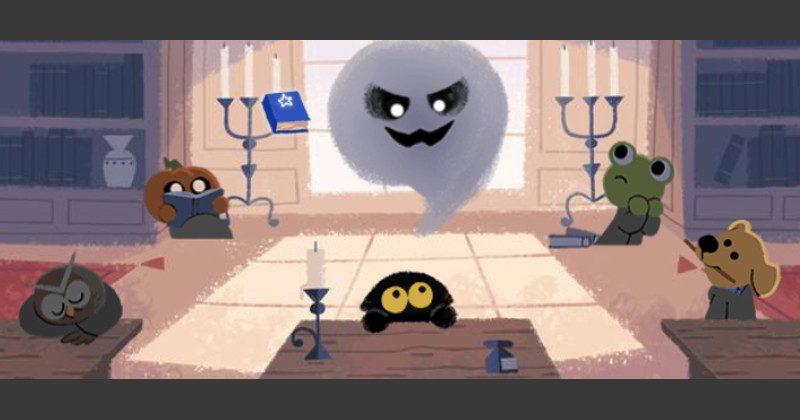 Google Halloween Doodle Pits Wizard Cat Against Ghosts Slashgear