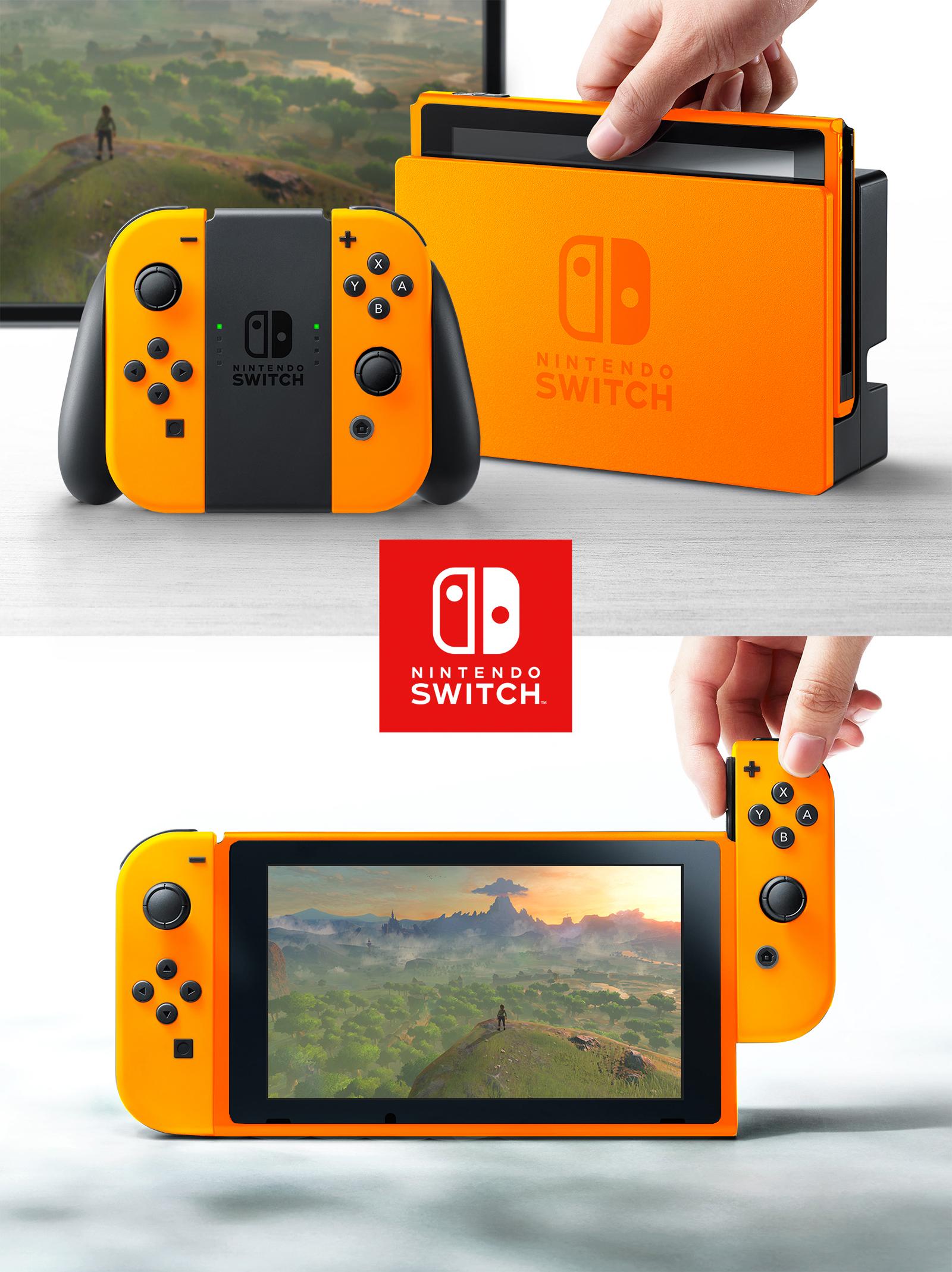 blue and yellow nintendo switch