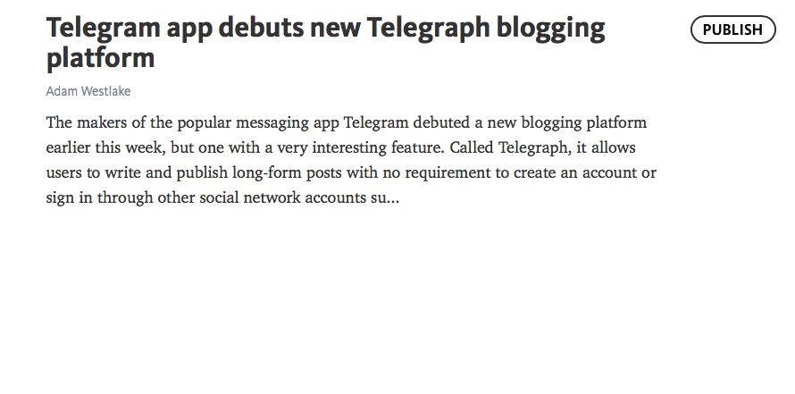 Telegram app debuts new Telegraph blogging platform