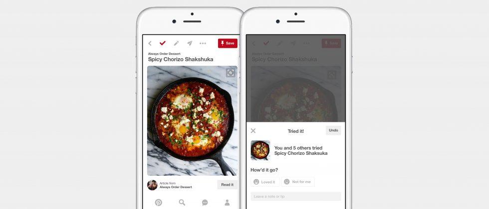 Pinterest’s new feature helps track things you’ve already tried
