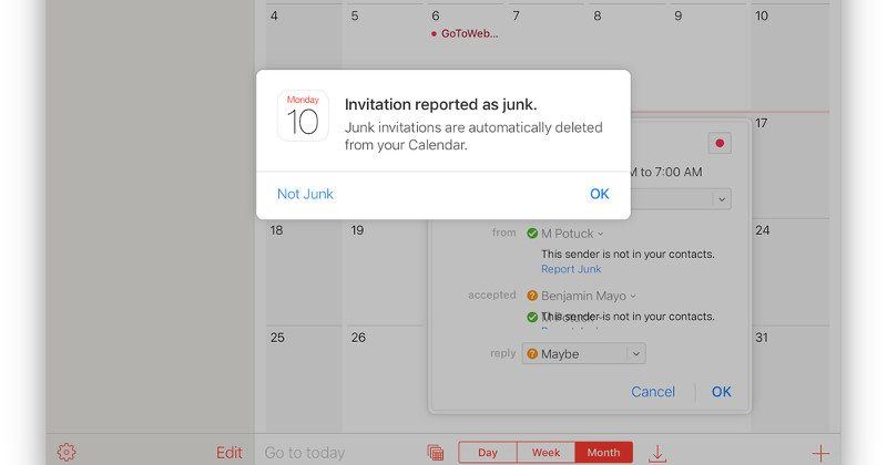 Apple iCloud Calendar finally gets a “Report Junk” button