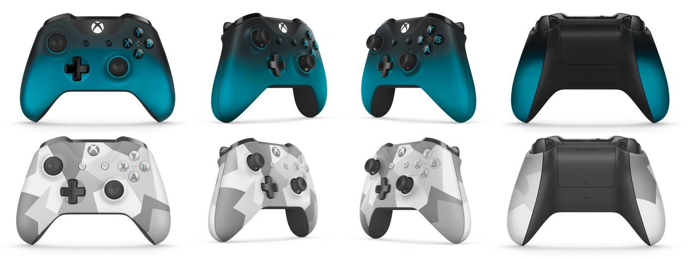 Xbox One Ocean Shadow and Winter Forces controllers