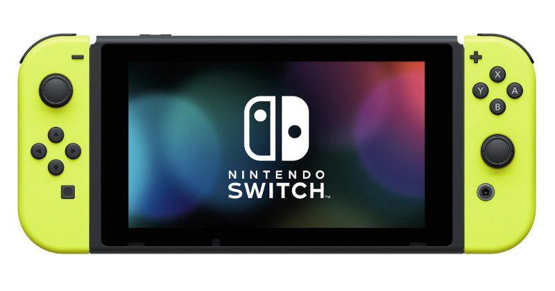 nintendo switch in yellow