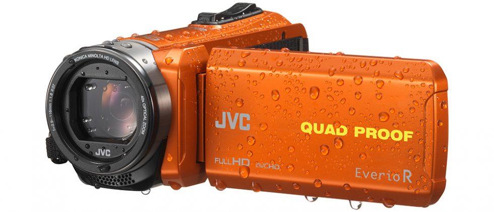 JVC GZ-R550 and GZ-R440 rugged camcorders float in water