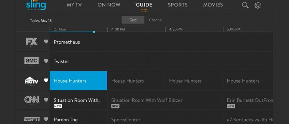 Sling TV begins rolling out traditional ‘grid’ channel guide