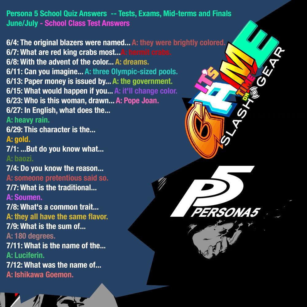persona 5 answers
