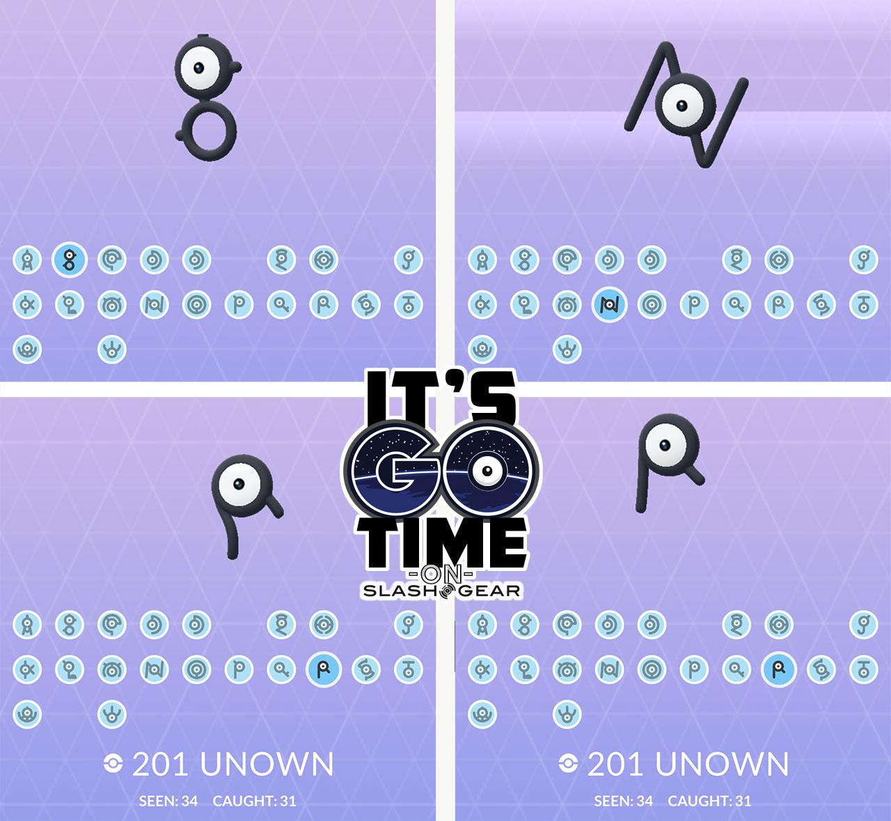 Unown Alphabet Chart