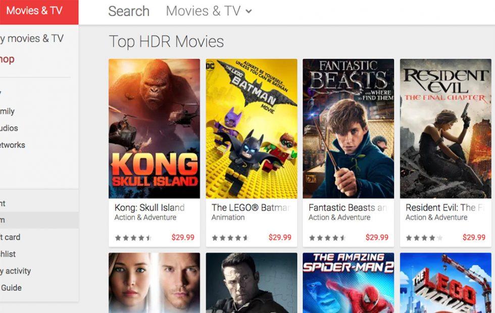 Google Play Movies gets 4K HDR streaming option