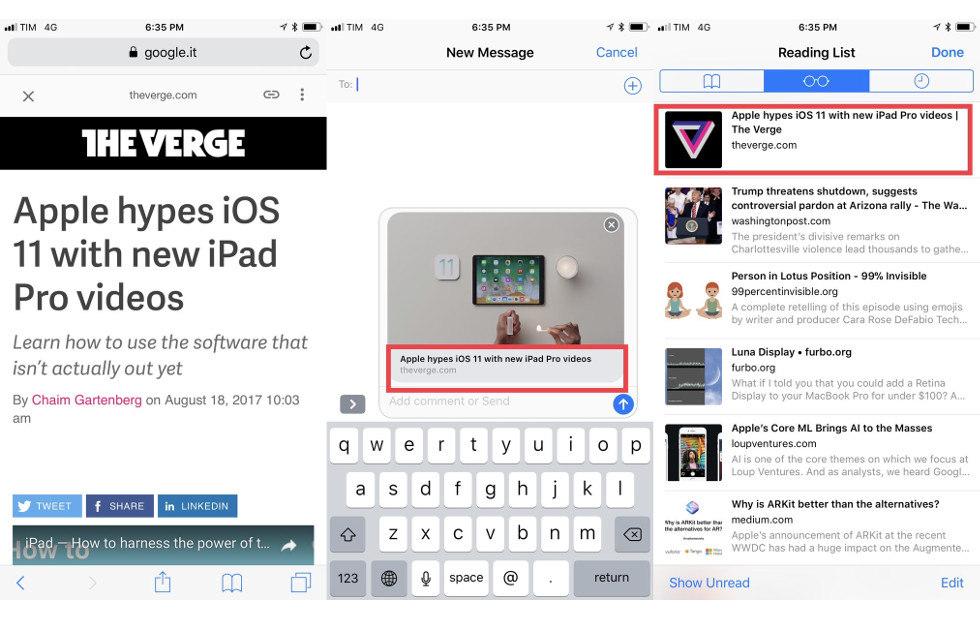 iOS 11 Safari will strip AMP markers when sharing links