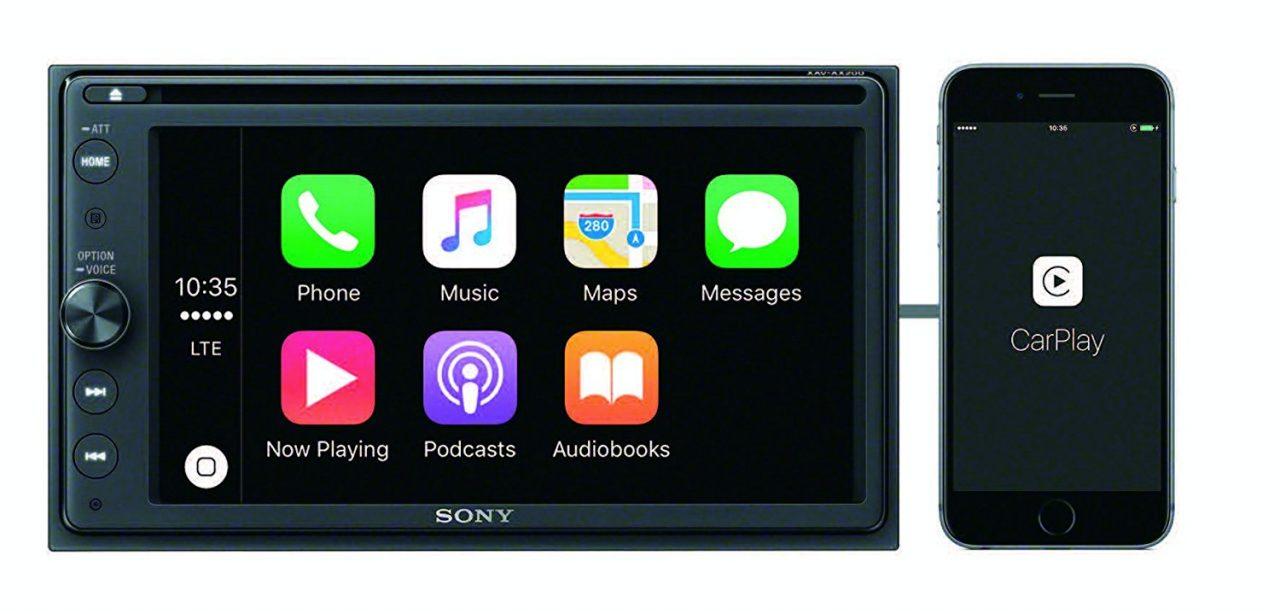 Sony XAVAX200 car audio system includes Apple CarPlay and Android Auto