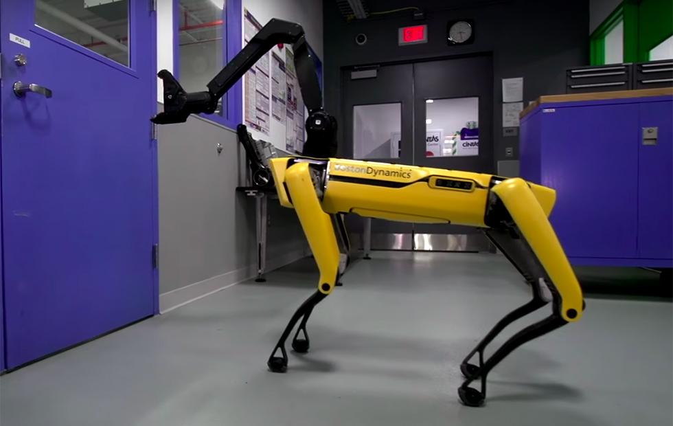 boston dynamics robot opens door