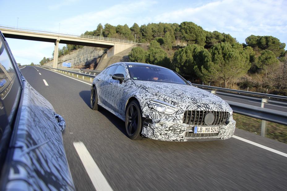 Mercedes-AMG GT four-door coupe spied before Geneva debut