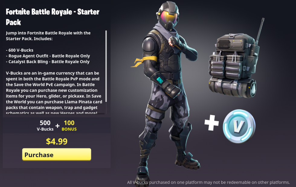 fortnite s tempting starter pack is now live in the us - new starter pack in fortnite