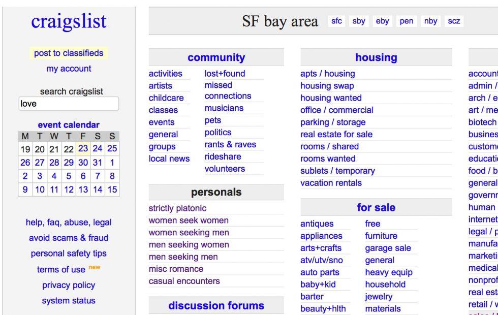 Craigslist Closes Personal Ads Over Trafficking Bill