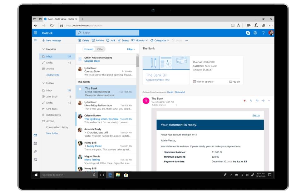 microsoft outlook update of emails