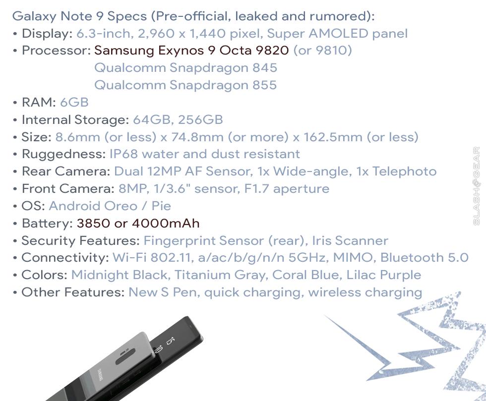 note 9 exynos specs