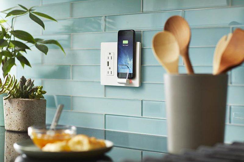 Legrand Radiant wall plate has a vertical Qi wireless charger