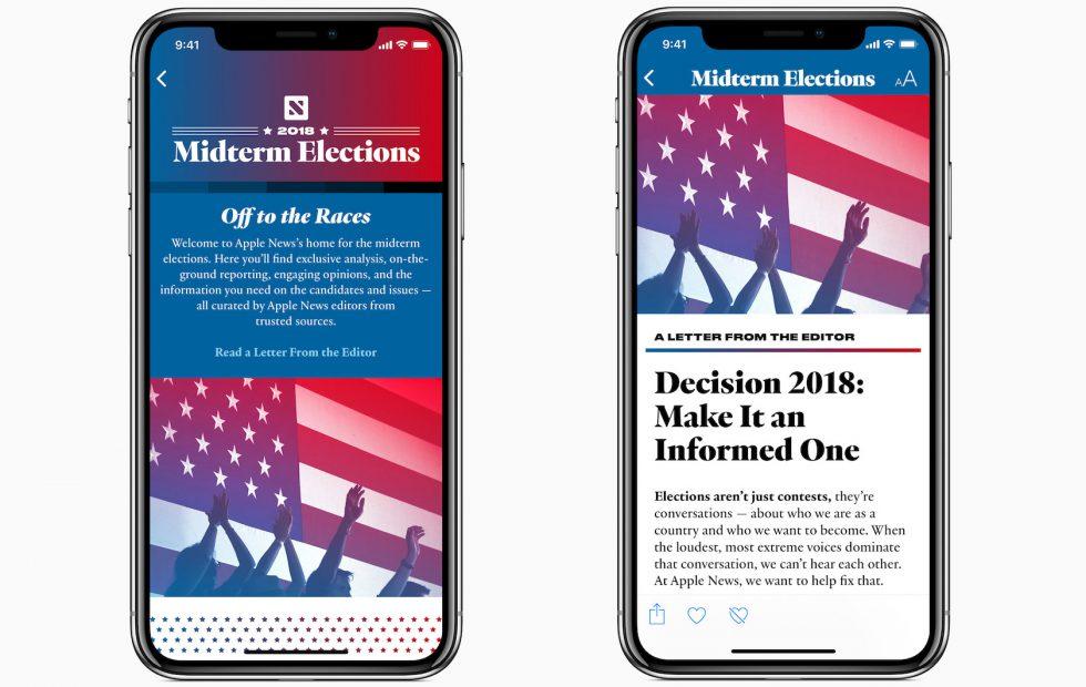 Apple News 2018 Midterm Elections section puts US politics in spotlight