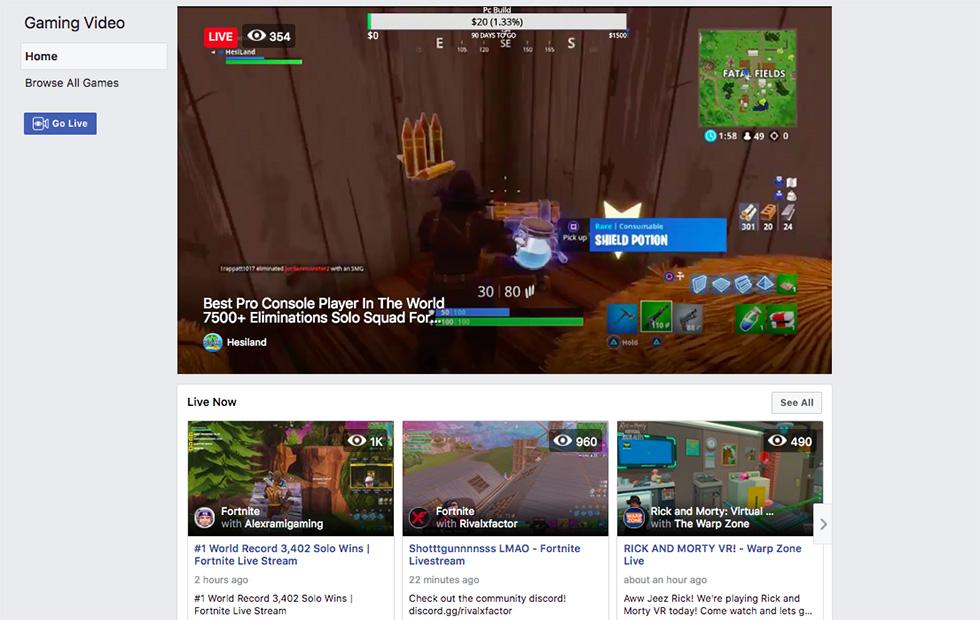 Facebook Launches fb.gg Game Streaming Hub to Take on Twitch