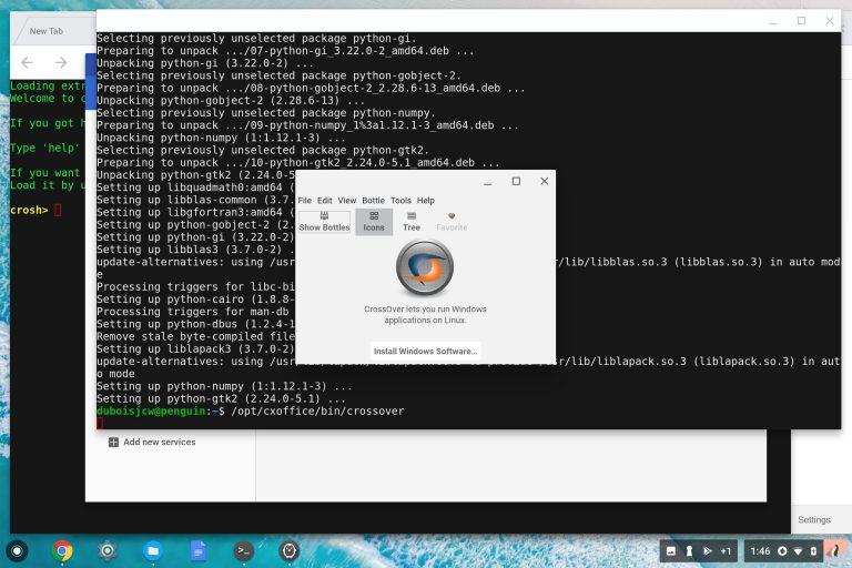フル Linux ウィンドウを開かずに Chromebook で Linux アプリを実行する方法