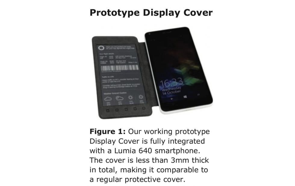 Microsoft Research made an e-paper second screen phone cover