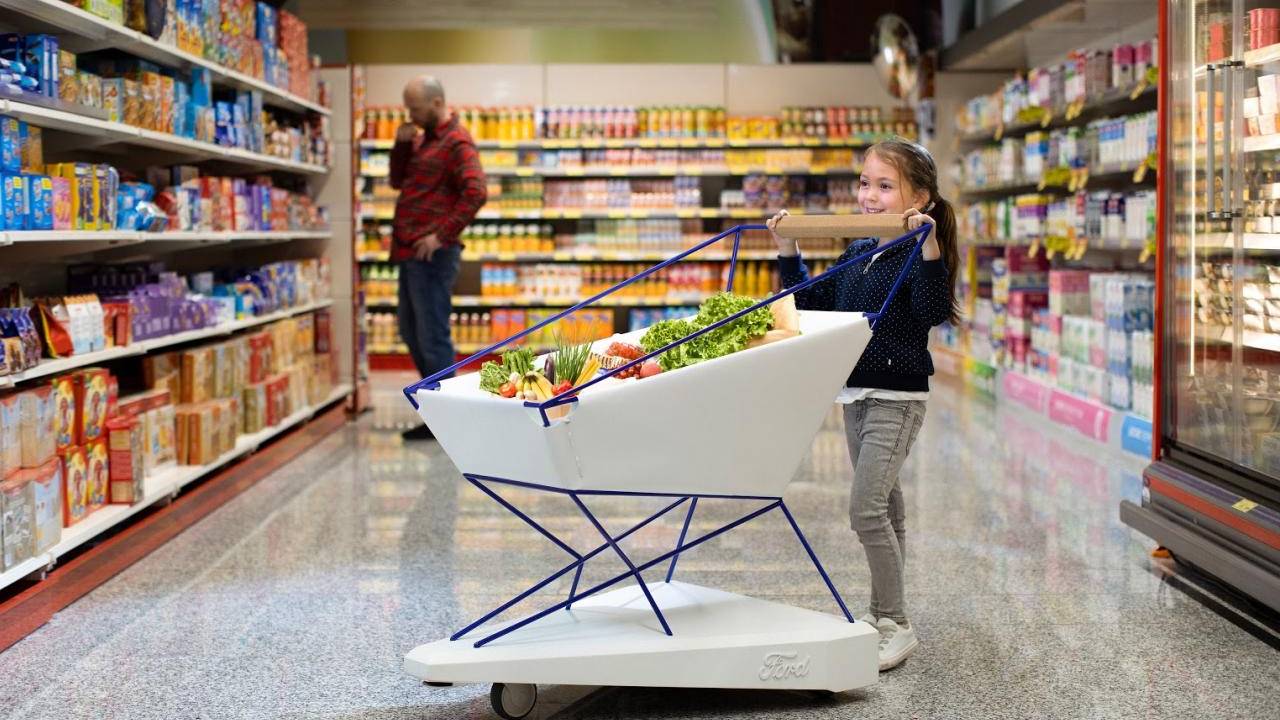 Ford Self-Braking Trolley applies driver assistance tech to shopping