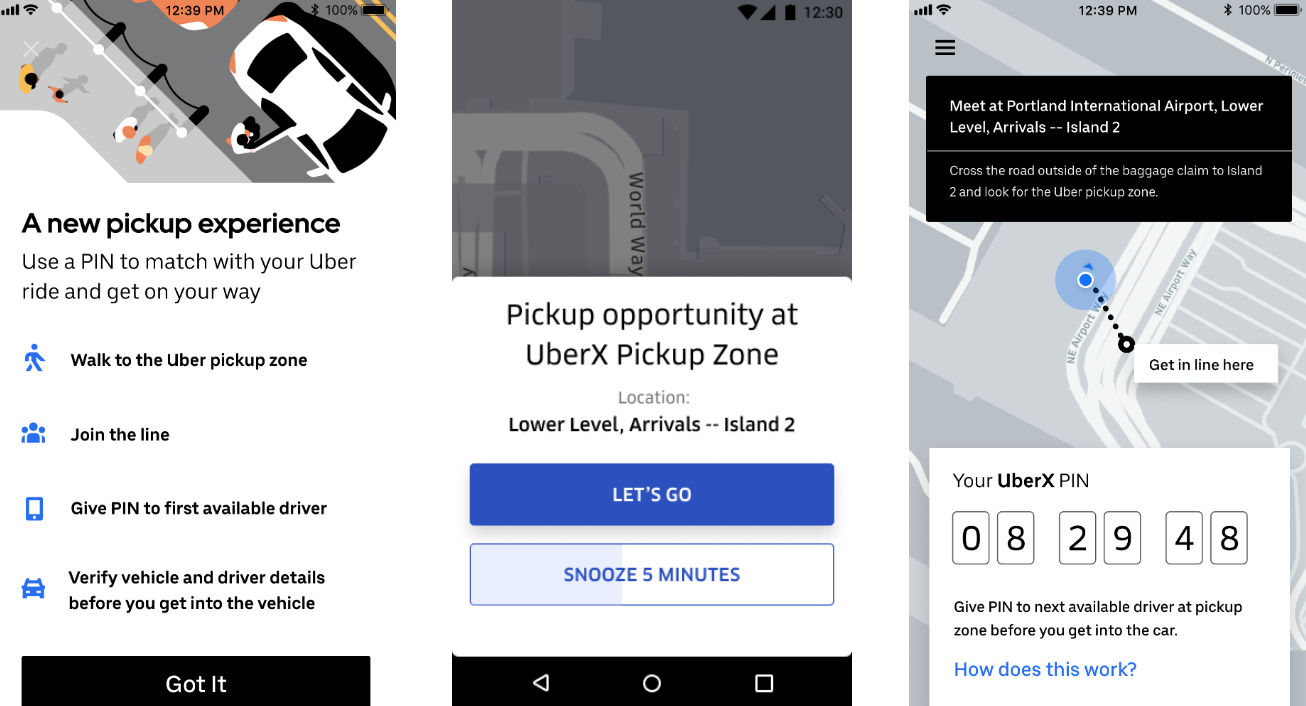 Uber airport PIN test lets riders get in the first available car