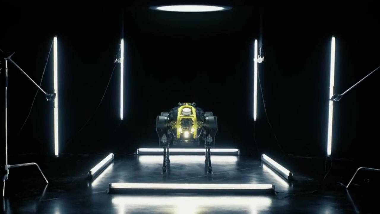 HyQReal quadruped robot can pull a small plane