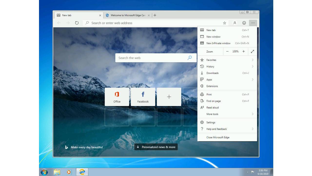 Chromium-based Microsoft Edge lands on Windows 7 and 8 in unstable form