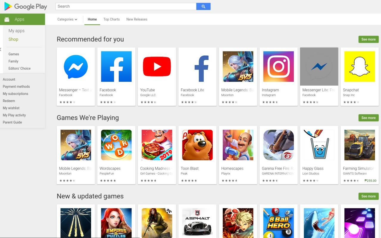 Play store apps Play Store
