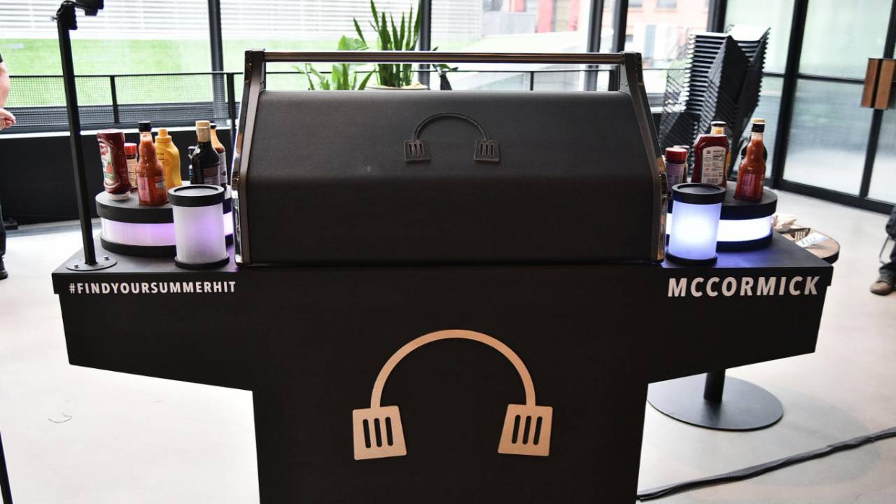 McCormick SUMR HITS 5000 concept grill has a built-in DJ station