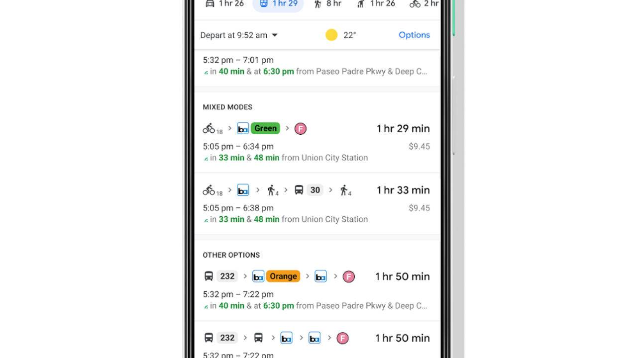 Google Maps adds ridesharing and bikes to transit directions