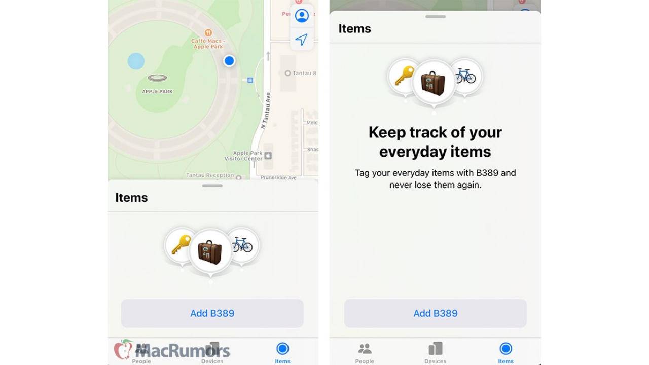 Apple Find My apps hidden Items tab reinforce Tag rumors