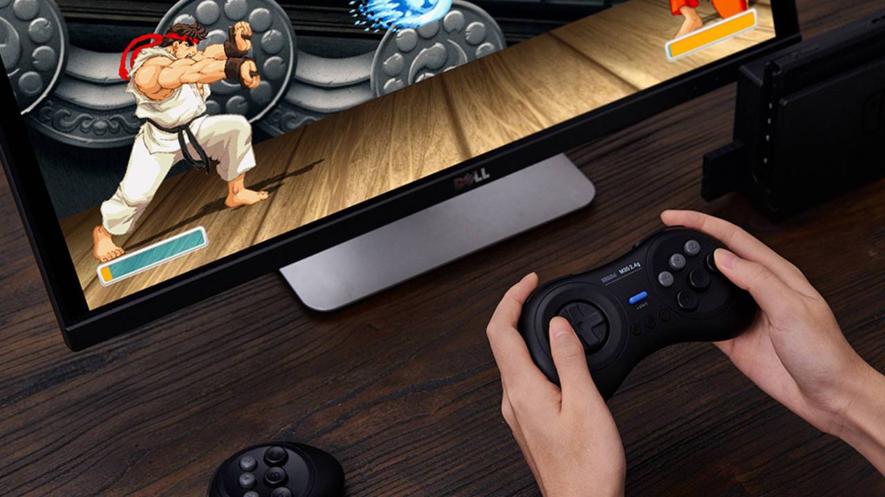 8BitDo M30 2.4G Genesis Mini controller is wireless and has six buttons